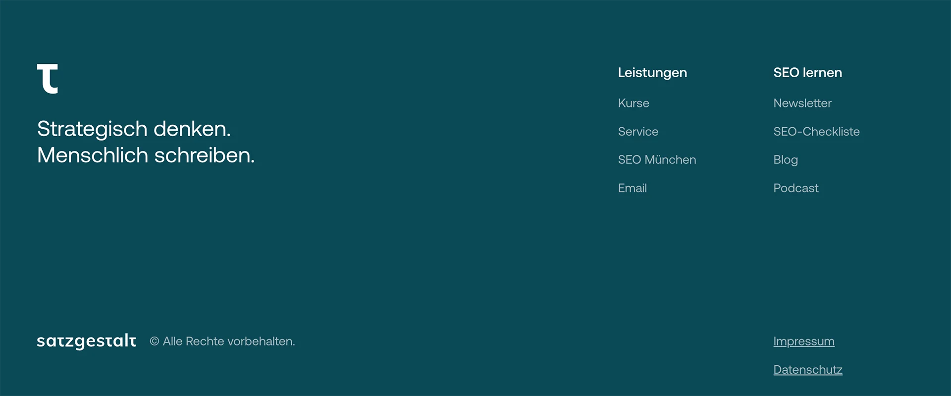 Footer Beispiel von Maike von Satzgestalt