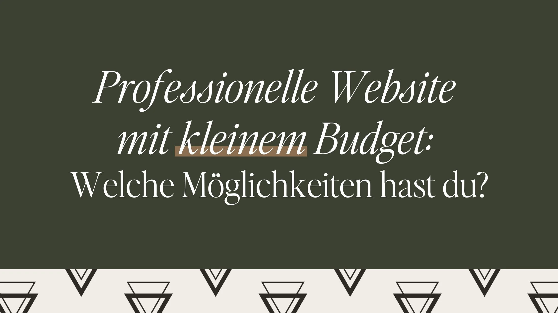 Titelbild für Beitrag: Professionelle Website mit kleinem Budget.